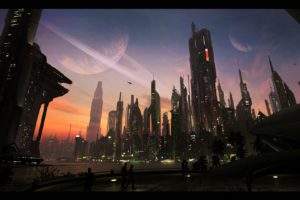 sci fi, Futuristic, City, Cities, Art, Artwork