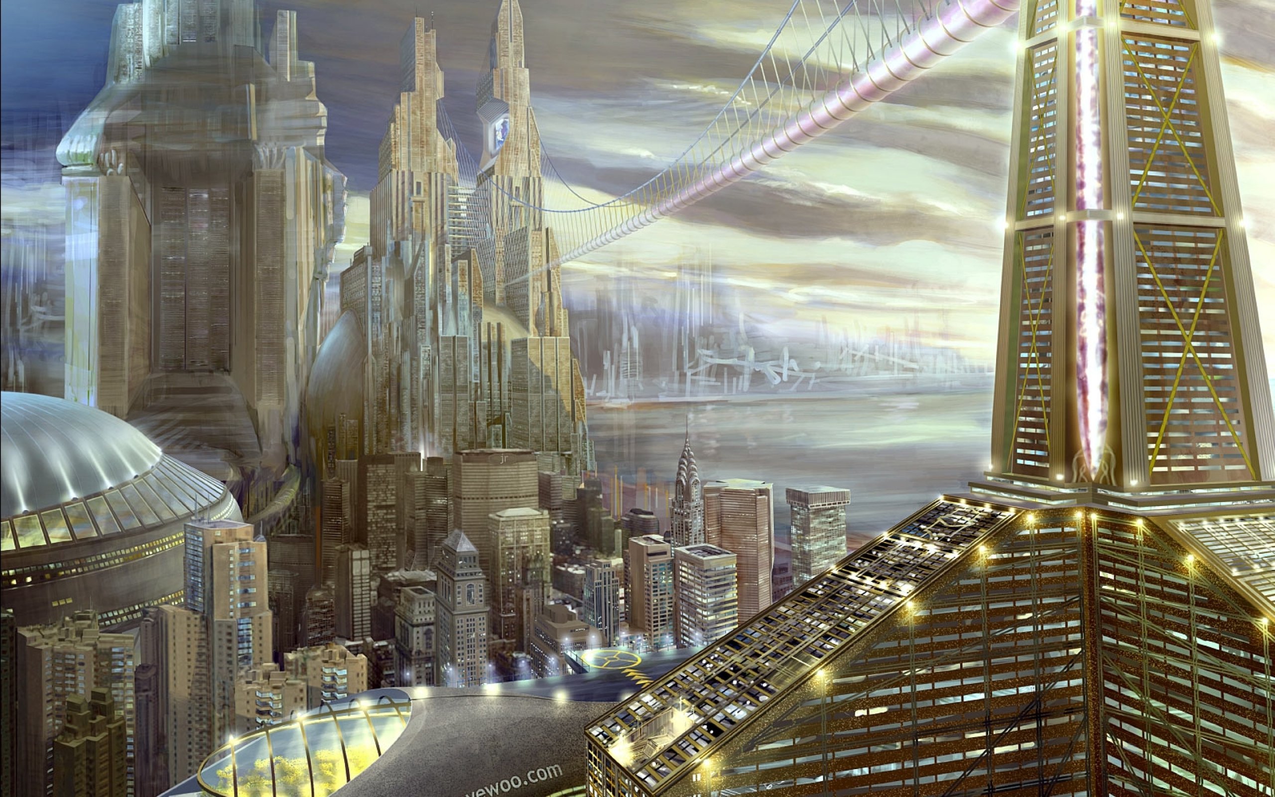 sci fi, Futuristic, City, Cities, Art, Artwork Wallpaper