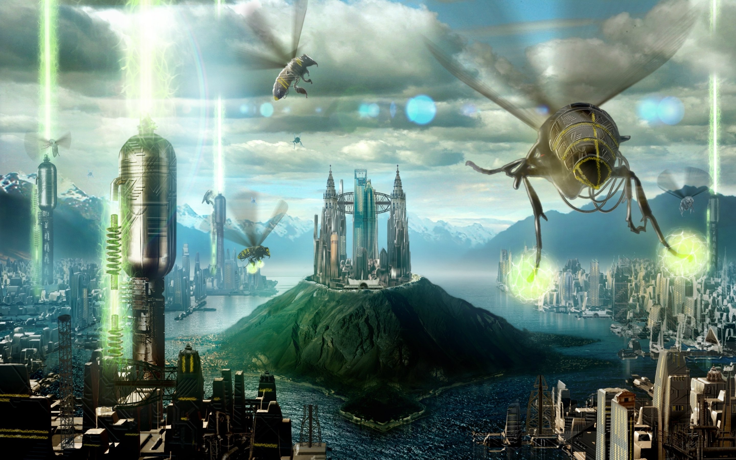 Мир научной фантастики. Инопланетные цивилизации. Инопланетный город. Планета будущего. Фантастические города будущего.