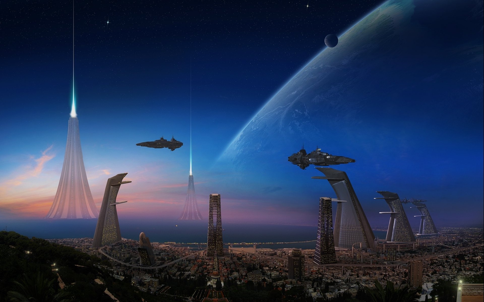 sci fi, Futuristic, City, Cities, Art, Artwork Wallpaper