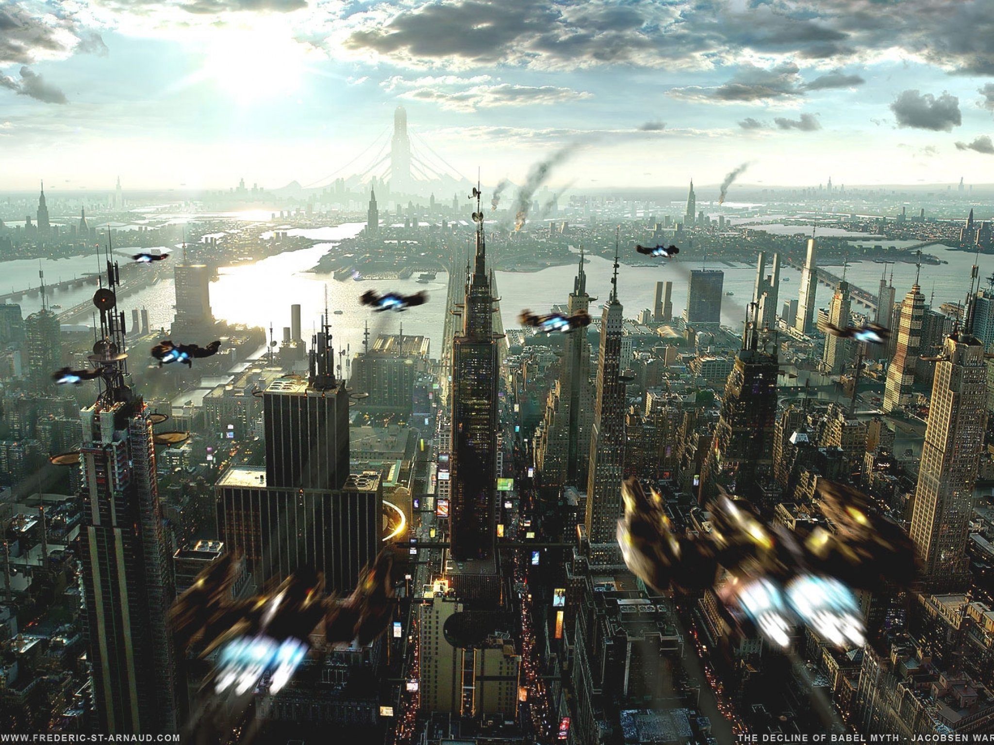 sci fi, Futuristic, City, Cities, Art, Artwork Wallpaper
