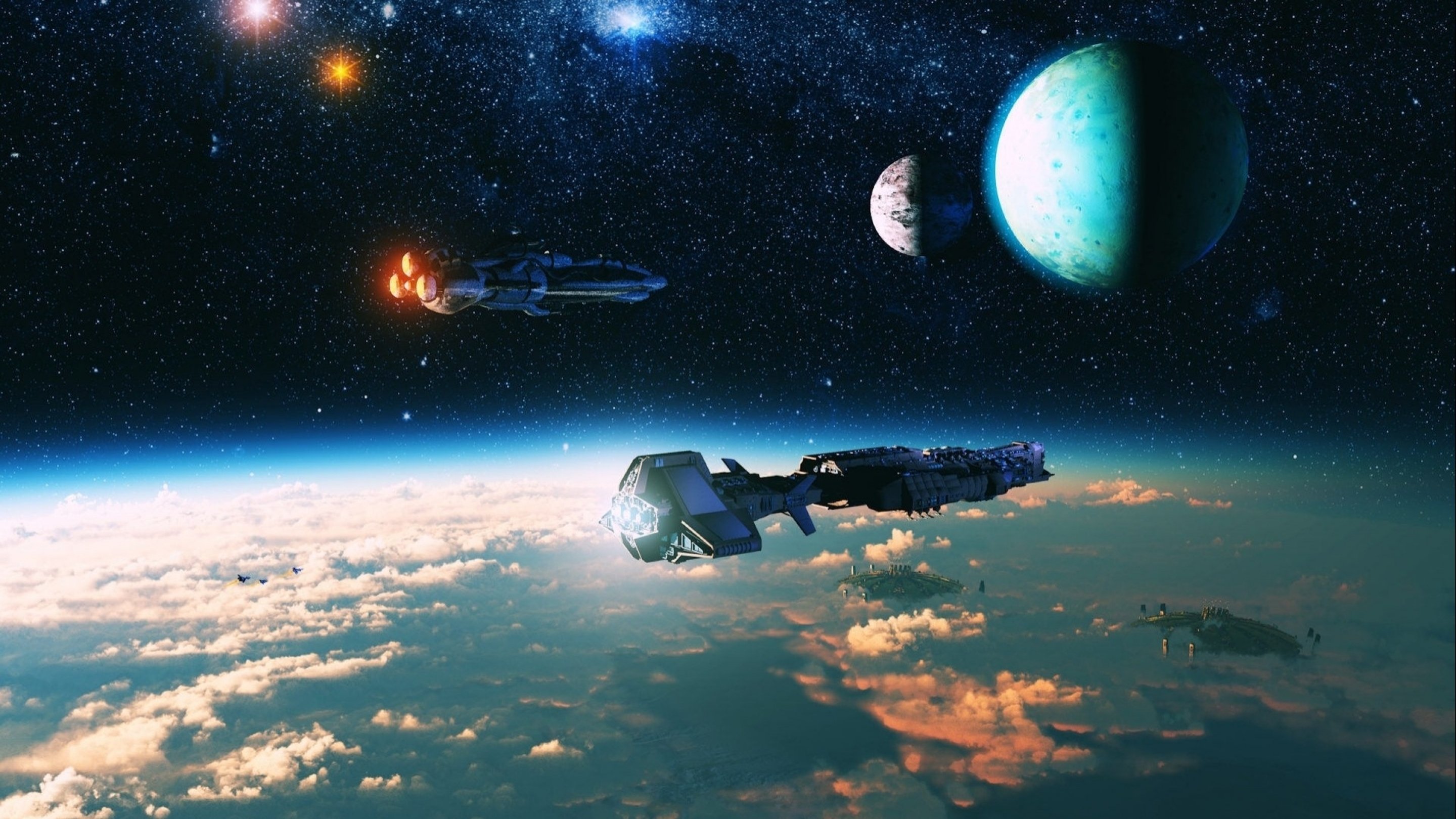 spaceship, Ship, Futuristic, Space, Art, Artwork Wallpaper