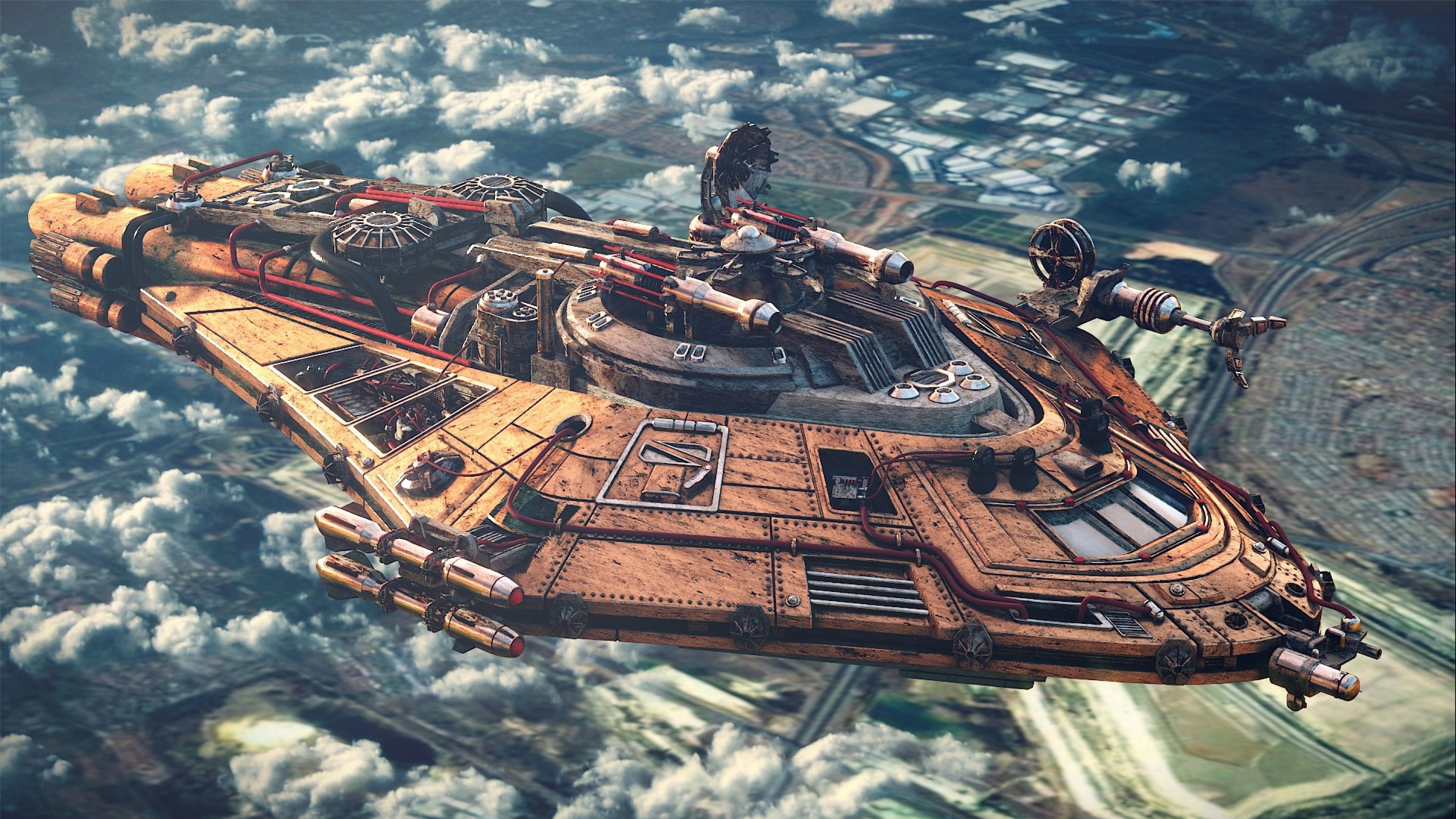 spaceship, Ship, Futuristic, Space, Art, Artwork Wallpaper