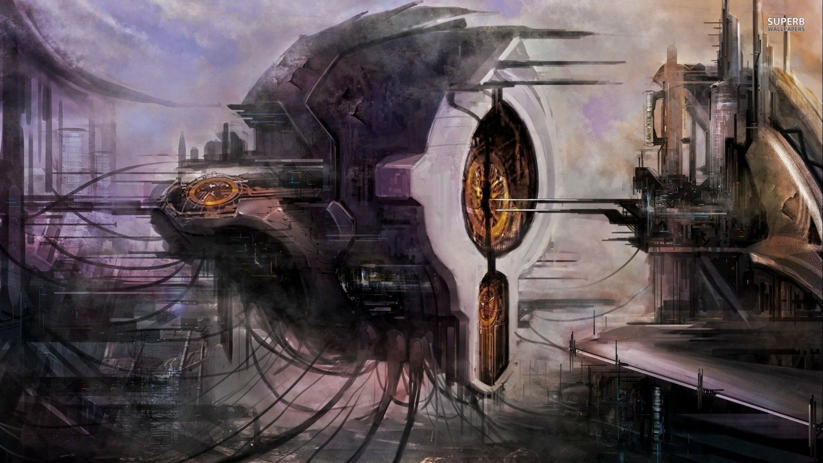 spaceship, Ship, Futuristic, Space, Art, Artwork Wallpaper