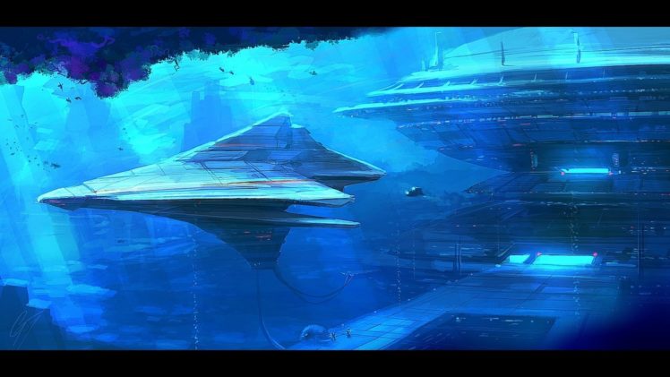 spaceship, Ship, Futuristic, Space, Art, Artwork HD Wallpaper Desktop Background