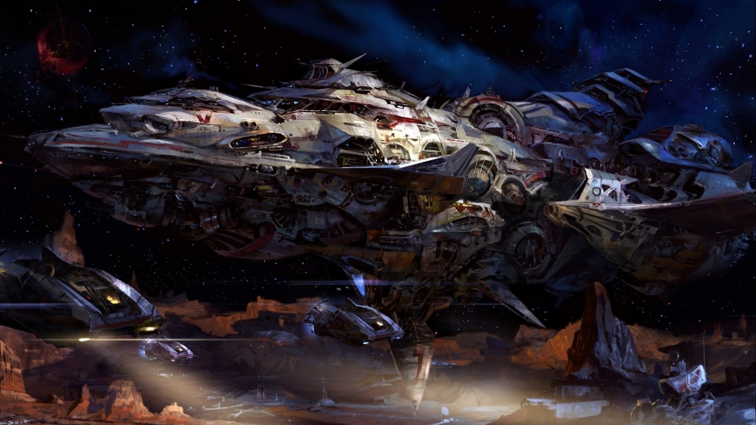 spaceship, Ship, Futuristic, Space, Art, Artwork Wallpaper