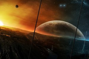 planetscape, Sci fi, Planet, Landscape, Space, Art, Artwork