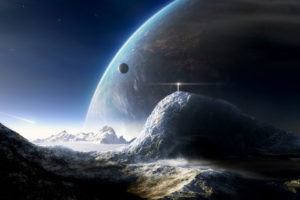 mountains, Landscapes, Outer, Space, Planets, Science, Fiction, Moons