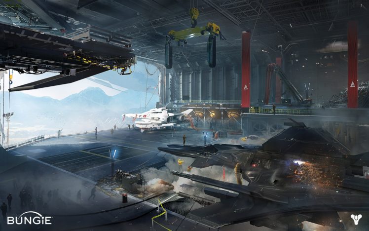 destiny, Hanger, Spaceships HD Wallpaper Desktop Background
