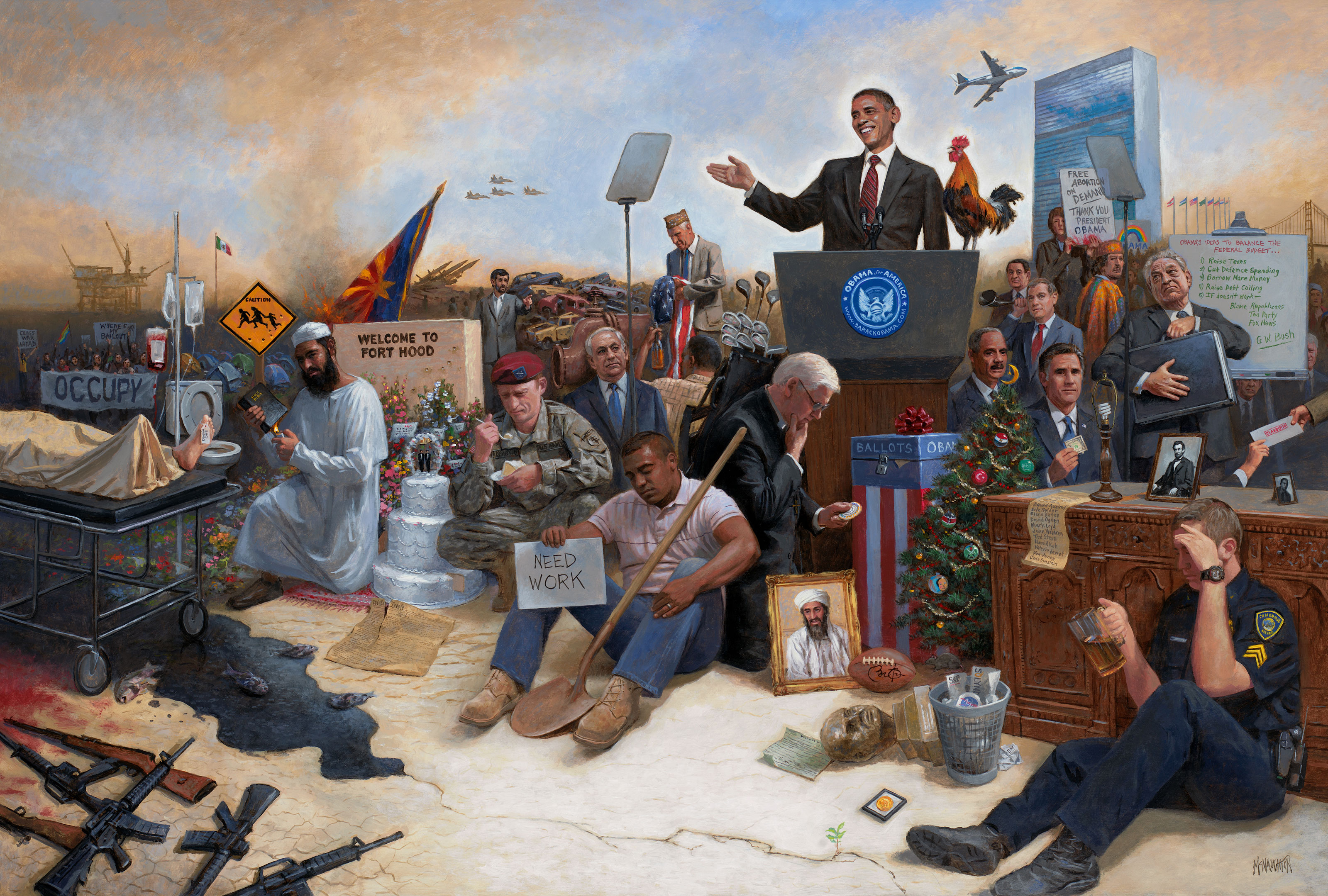 obamanation, Barack, Obama, Us, America, People, War, Jon, Mcnaughton Wallpaper