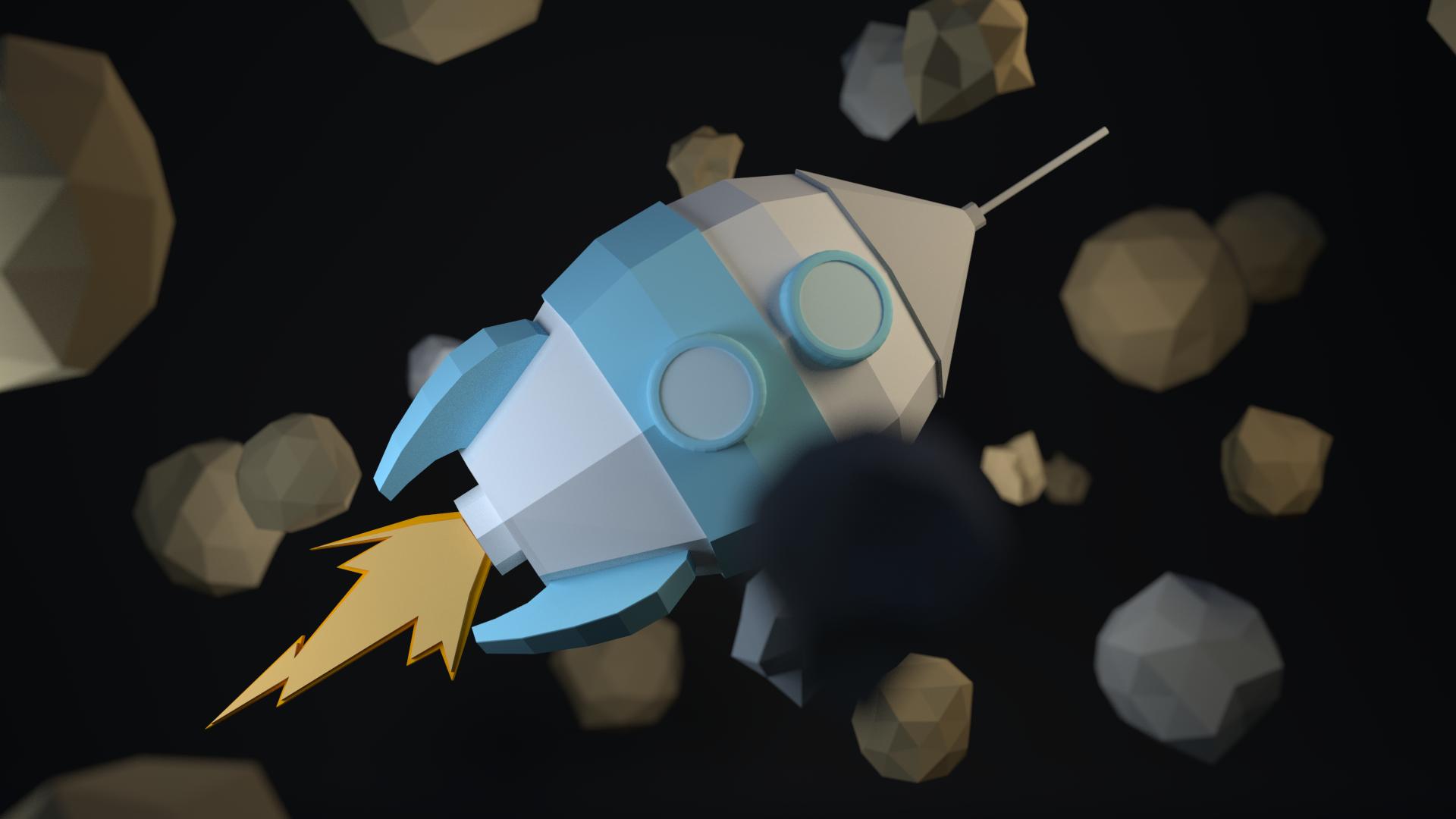 polygon, Art, Rocket, Spaceship Wallpaper