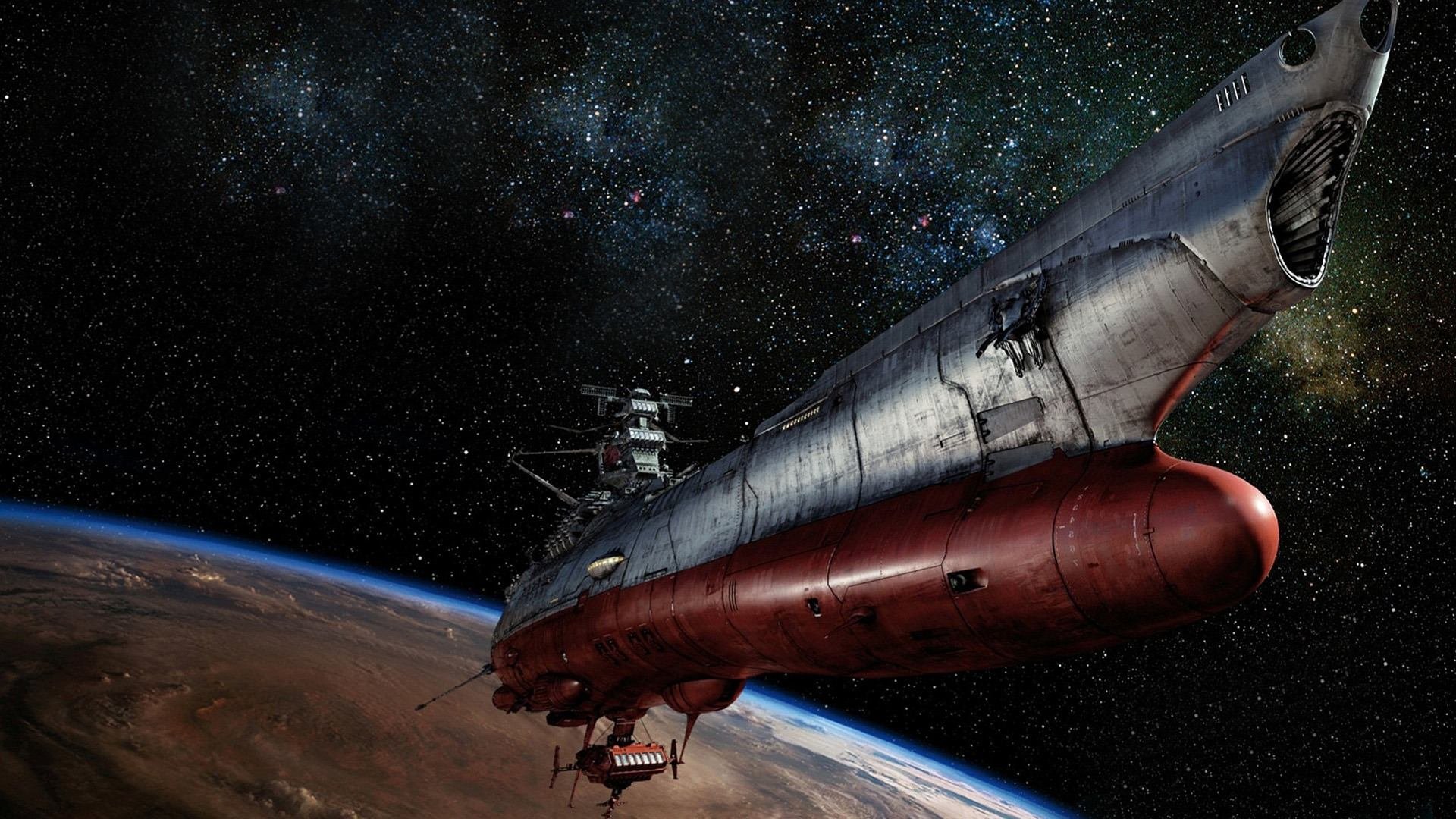 space, Battleship, Yamato, Anime, Sci fi, Science, Fiction, Futuristic, Spaceship, Ship, Boat, Anime Wallpaper