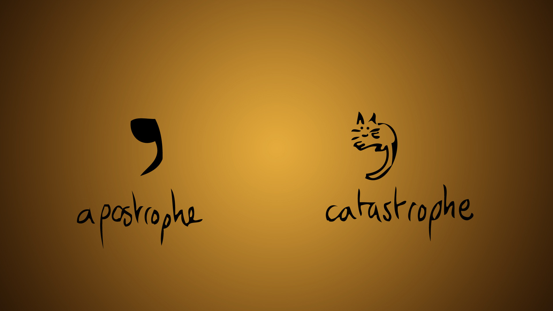 apostrophe, Catastrophe, Humor, Text, Cats Wallpaper