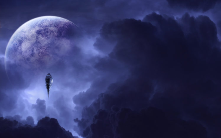 planet, Clouds, Purple HD Wallpaper Desktop Background