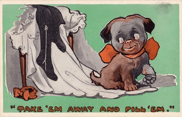 postcard, Paper, Poster, Advertising, Vintage, Retro, Antique, Dog, Dogs HD Wallpaper Desktop Background