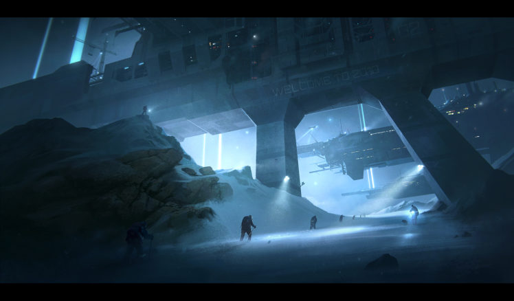 future, Snow, Winter, Spaceship, Drawing HD Wallpaper Desktop Background