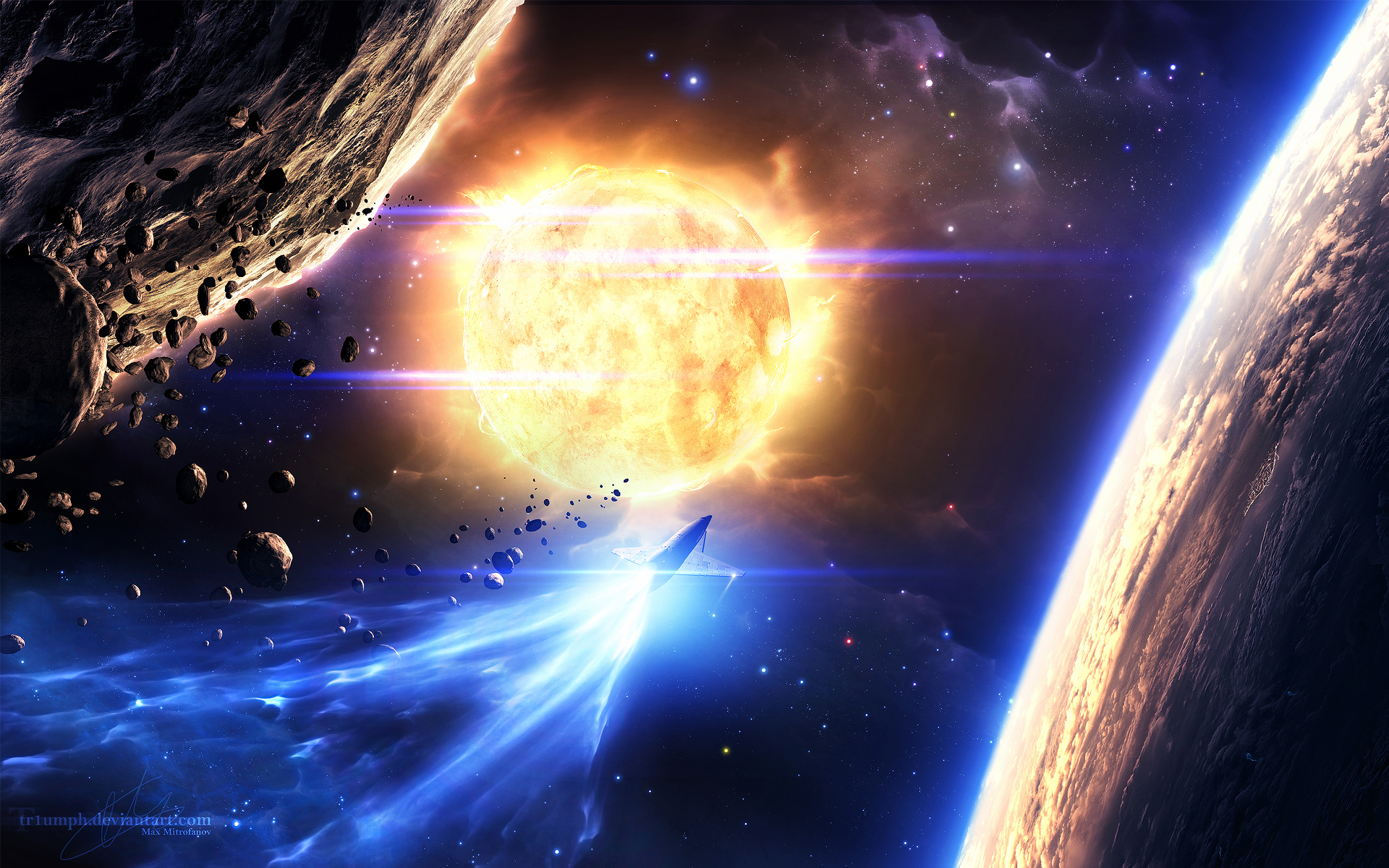 space, Stars, Asteroids, Art, Space, Planets, Art Wallpaper
