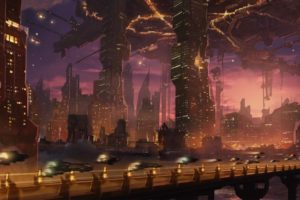 sci fi, Sci, Science, Fiction, Futuristic, City, Cities, Roads, Vehicles