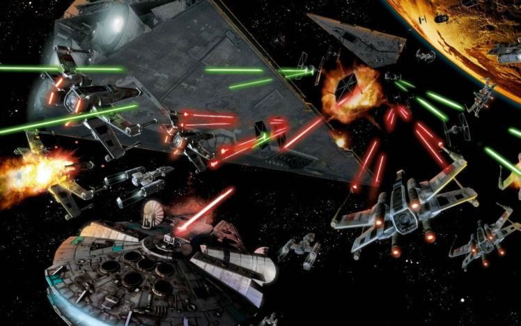 space, Battle, Star, Wars, Millennium, Falcon, Art HD Wallpaper Desktop Background