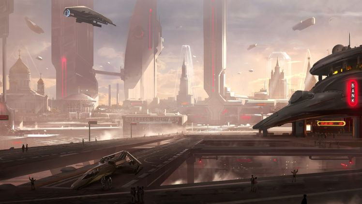 spaceships, Future, City, Spaceship, Futuristic, Cities HD Wallpaper Desktop Background
