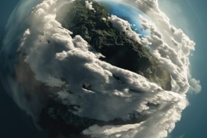 stereographic, Clouds, Planet, Planets, Space, Atmosphere