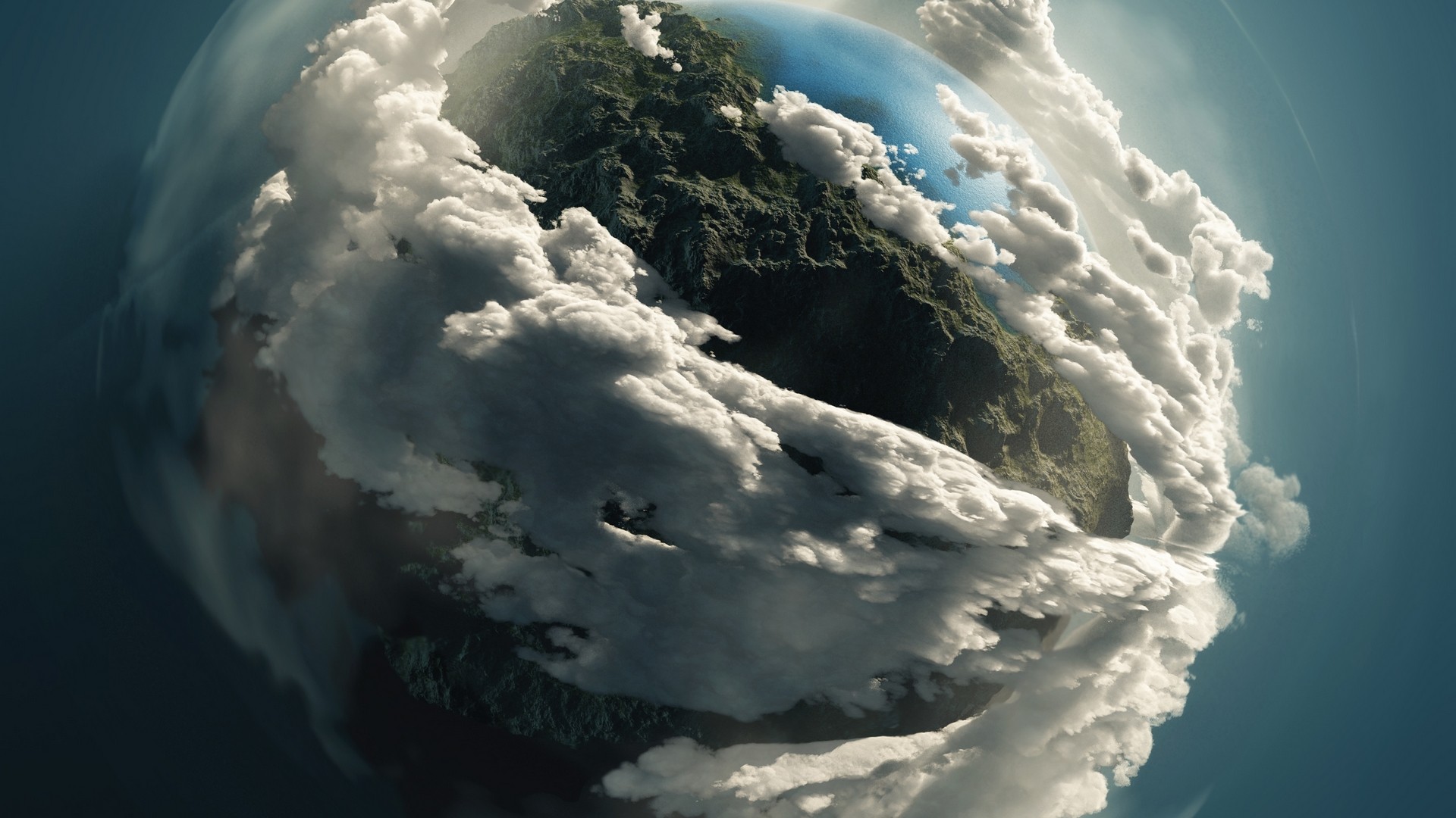 stereographic, Clouds, Planet, Planets, Space, Atmosphere Wallpaper