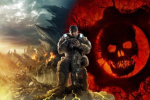 gears, Of, War, Fighting, Action, Military, Shooter, Strategy, 1gw, Warrior, Sci fi, Futuristic, Armor, War, Battle, Poster, Skull