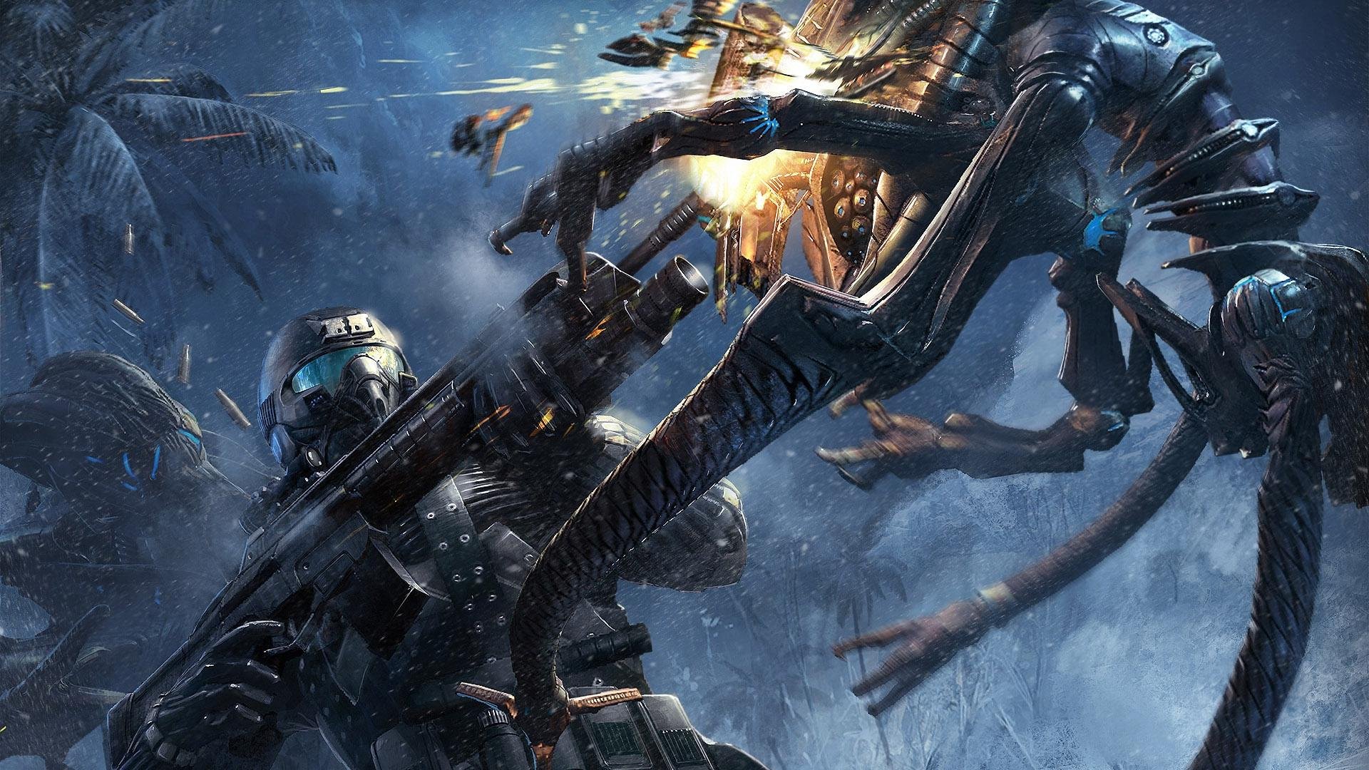 crysis, Sci fi, Fps, Shooter, Action, Fighing, Futuristic, Warrior, Military, Apocalyptic Wallpaper