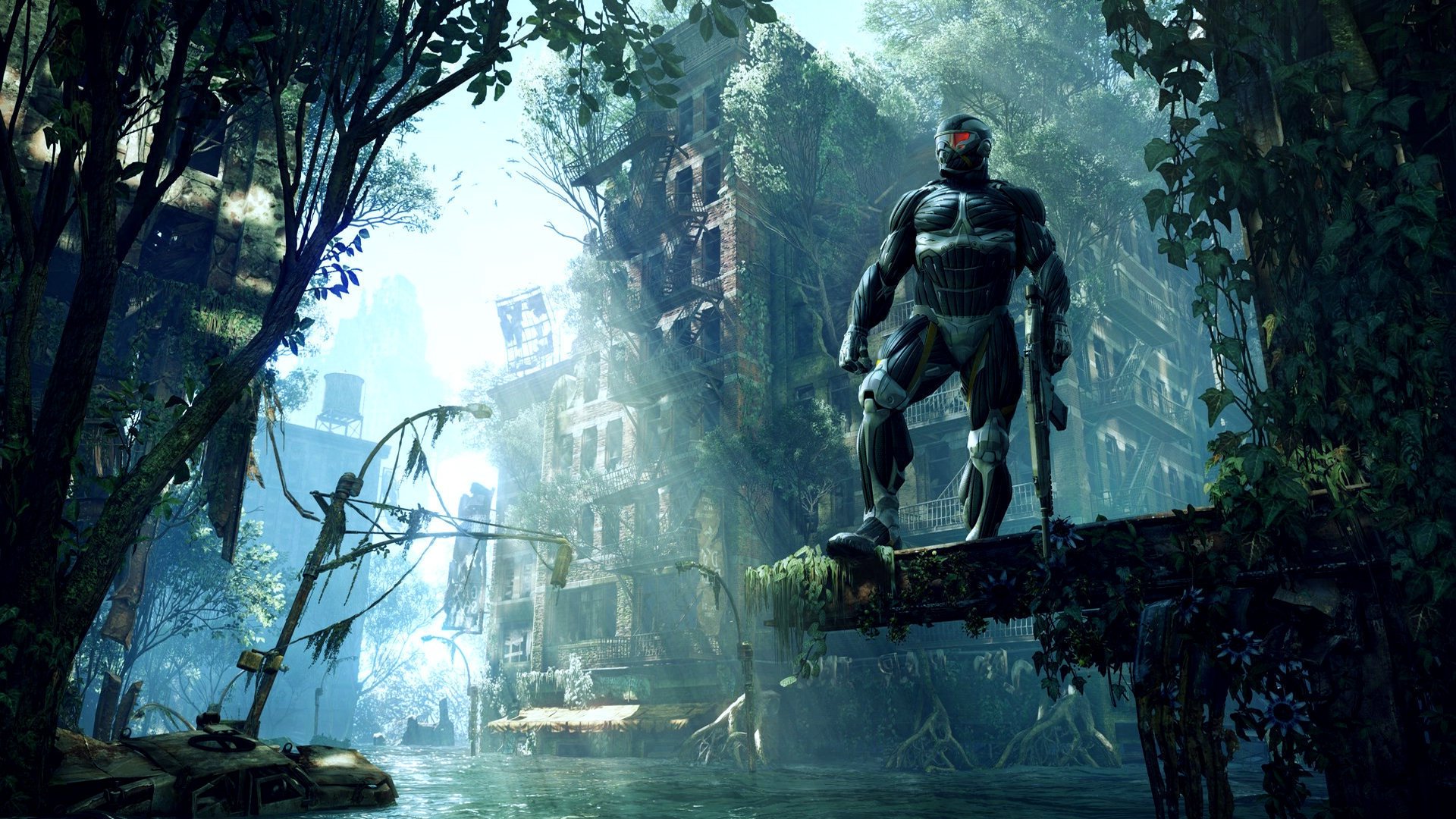 crysis, Sci fi, Fps, Shooter, Action, Fighing, Futuristic, Warrior, Military, Apocalyptic Wallpaper