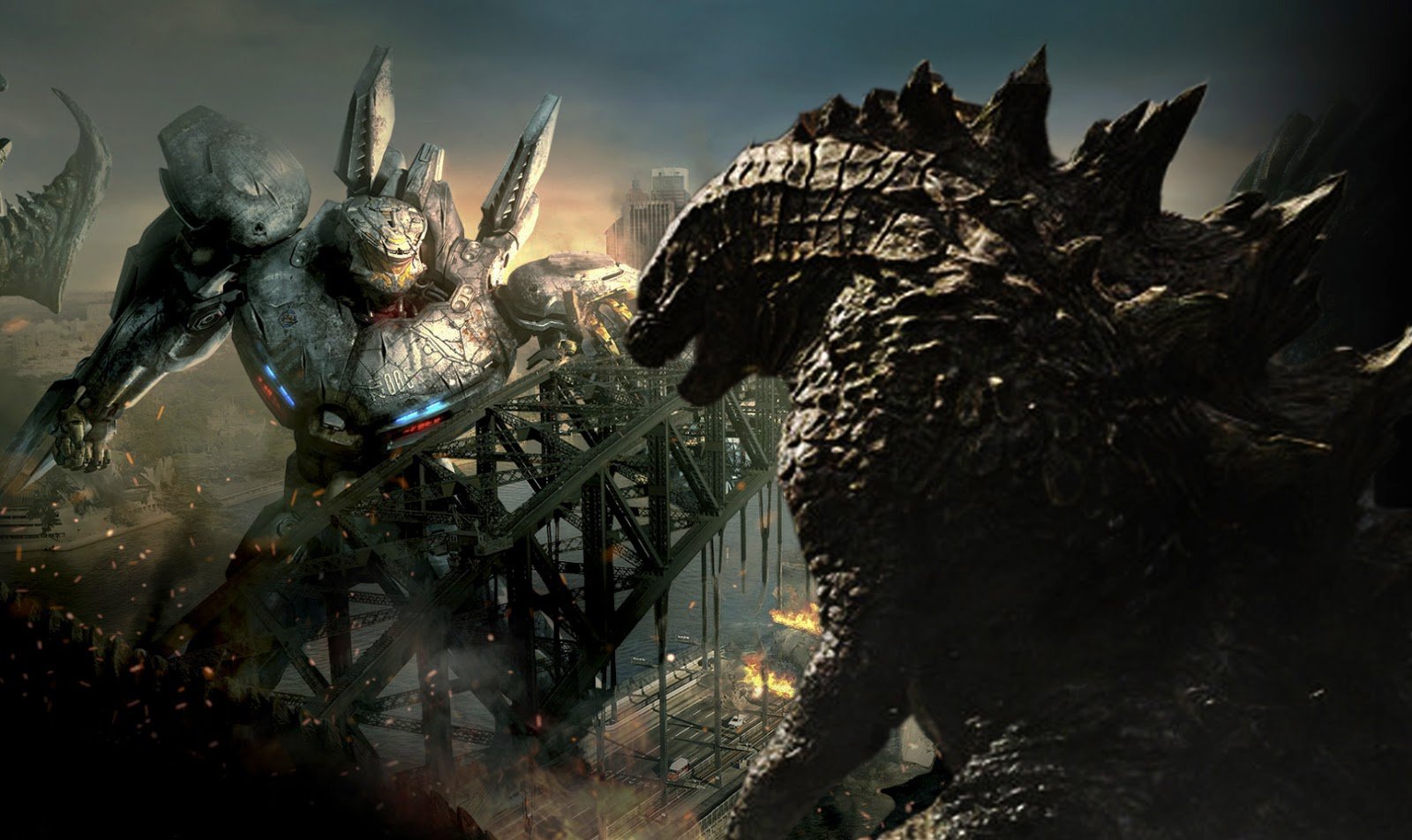 pacific, Rim, Mecha, Robot, Warrior, Sci fi, Futuristic, Godzilla, Dinosaur Wallpaper