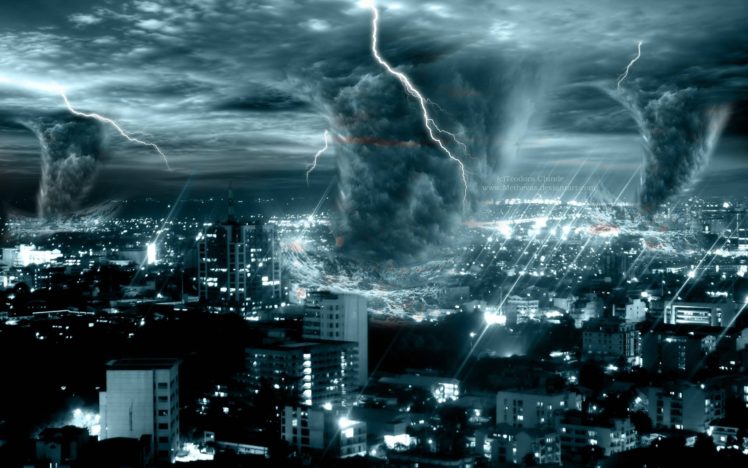 storm, Weather, Rain, Sky, Clouds, Nature, Lightning, Sci fi, Fantasy, Tornado, Apocalyptic HD Wallpaper Desktop Background