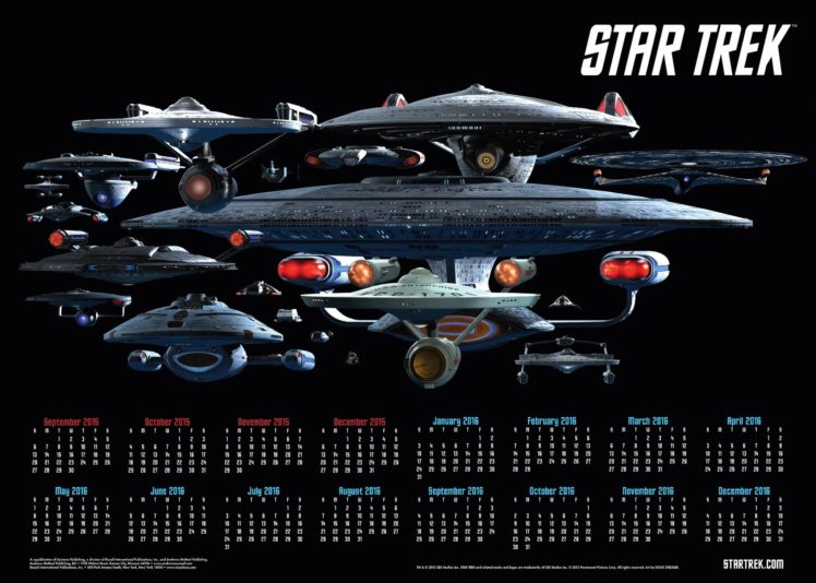 star, Trek, Futuristic, Action, Adventure, Sci fi, Space, Thriller, Mystery, Spaceship, Poster, Calendar, 2016 HD Wallpaper Desktop Background
