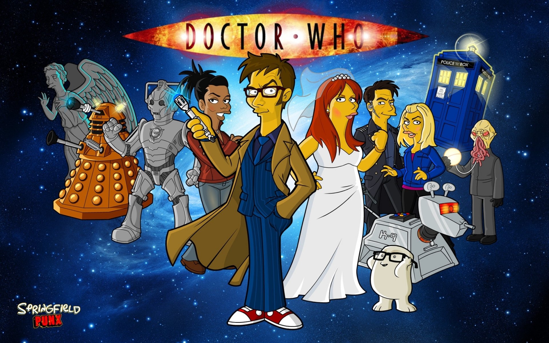doctor, Who, Bbc, Sci fi, Futuristic, Series, Comedy, Adventure, Drama, 1dwho, Poster, Simpsons Wallpaper