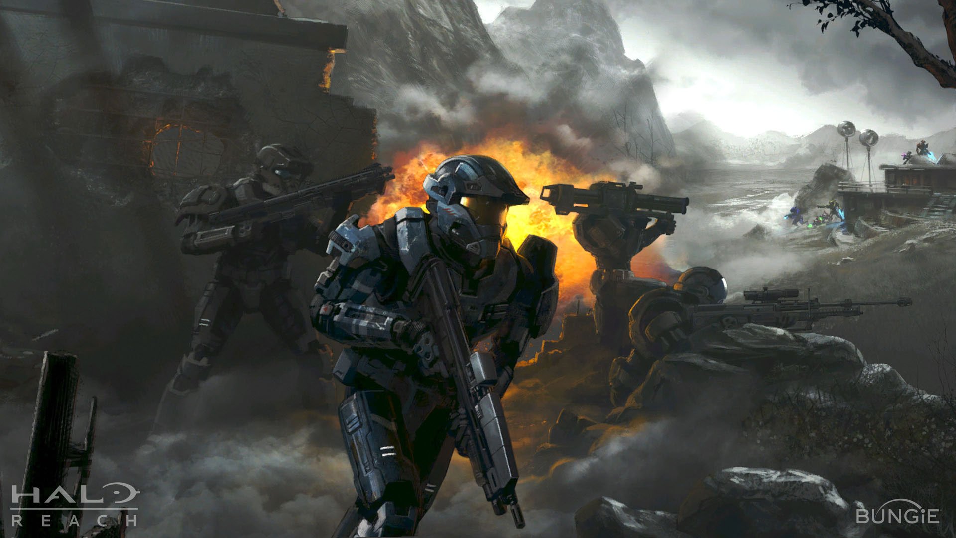 halo, Shooter, Fps, Action, Fighting, Warrior, Sci fi, Futuristic, Armor, Cyborg, Robot Wallpaper