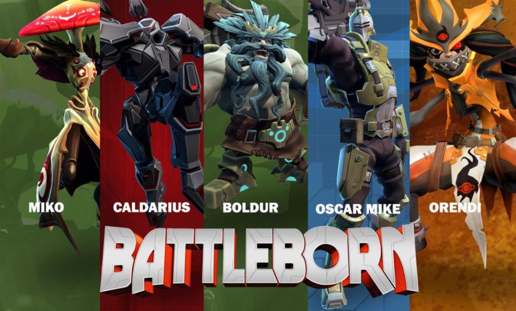 battleborn, Shooter, Rpg, Fantasy, Sci fi, Futuristic, Battle, Warrior, Action, Fighting, Mecha, Robot, Arena, War, Poster HD Wallpaper Desktop Background