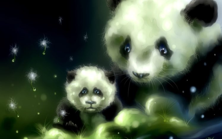 art, Panda, Bears, Babies, Cute HD Wallpaper Desktop Background