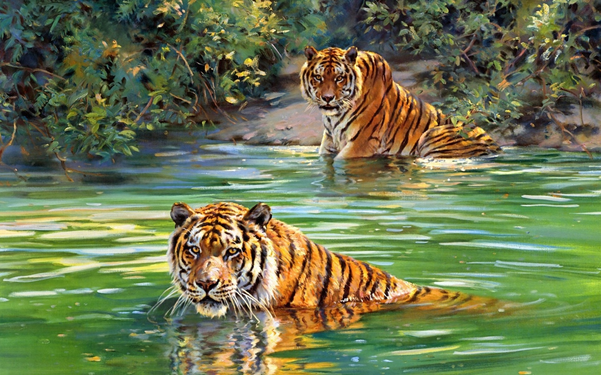 tigers, Art Wallpaper