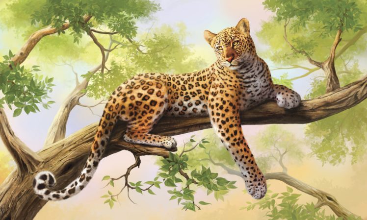leopard, Olggah, Art, Wood, Painting HD Wallpaper Desktop Background