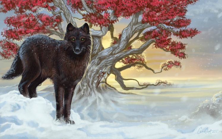 wolves, Painting, Art, Snow, Animals HD Wallpaper Desktop Background