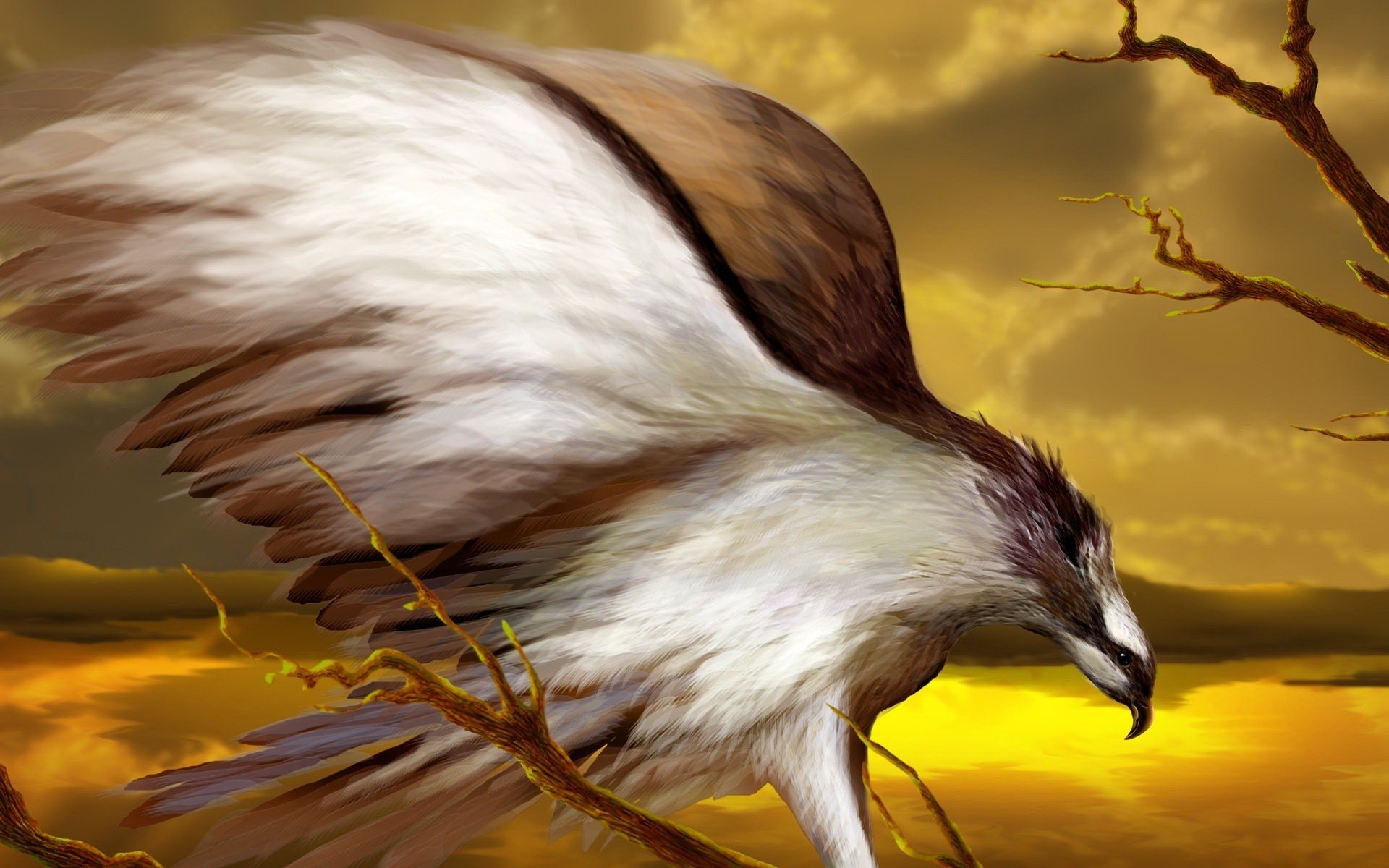 eagle art, Animal, Wings Wallpaper