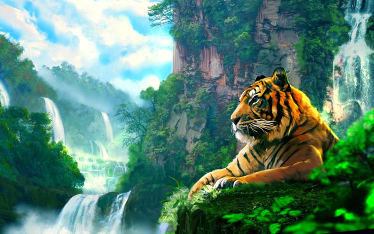 Tiger Cat Predator Cats Fantasy Asian Oriental Nature Jungle Wallpapers Hd Desktop And Mobile Backgrounds