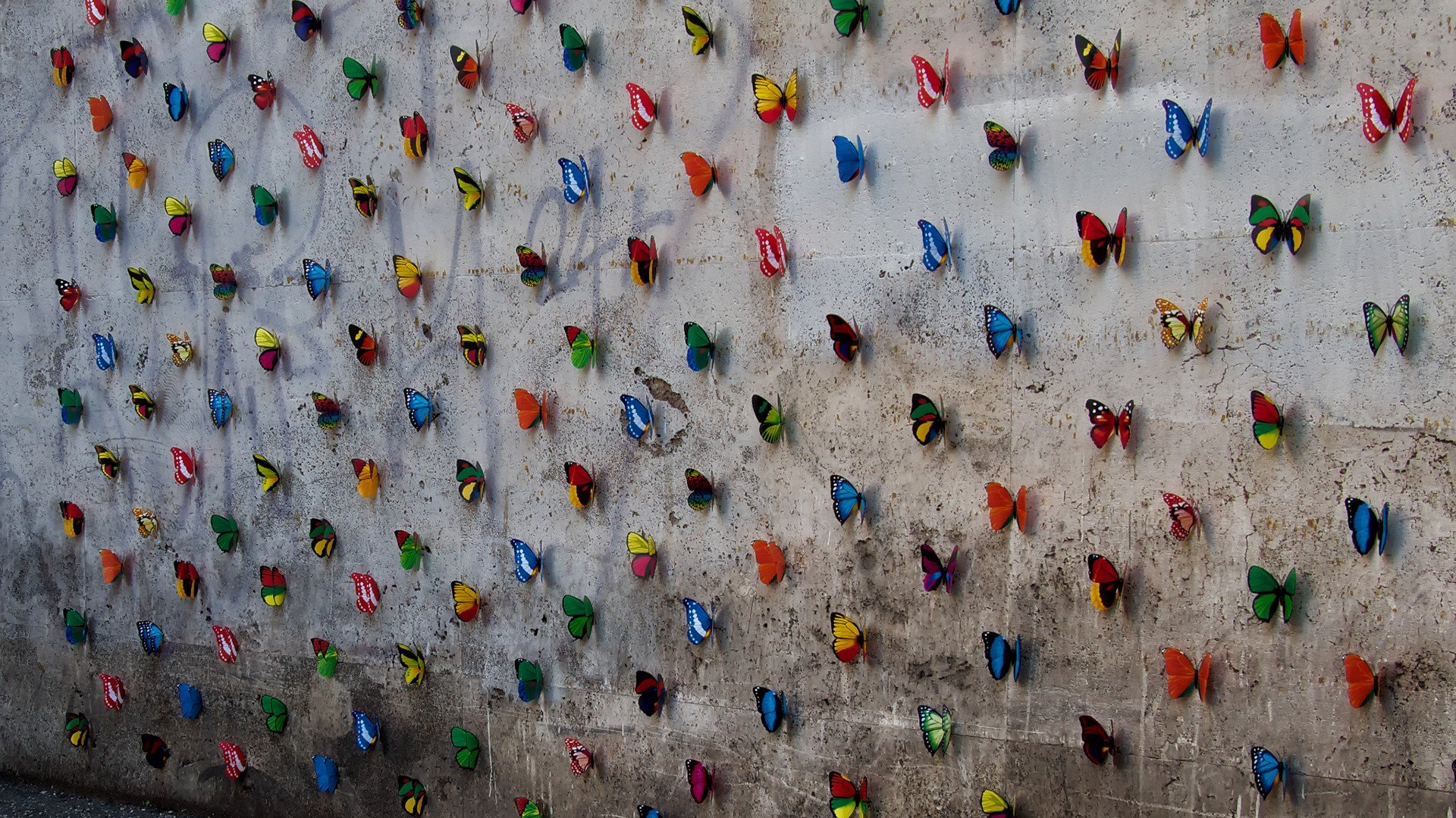 wall, Artwork, Butterflies Wallpaper