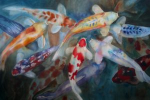 fish, Koi, Watercolor