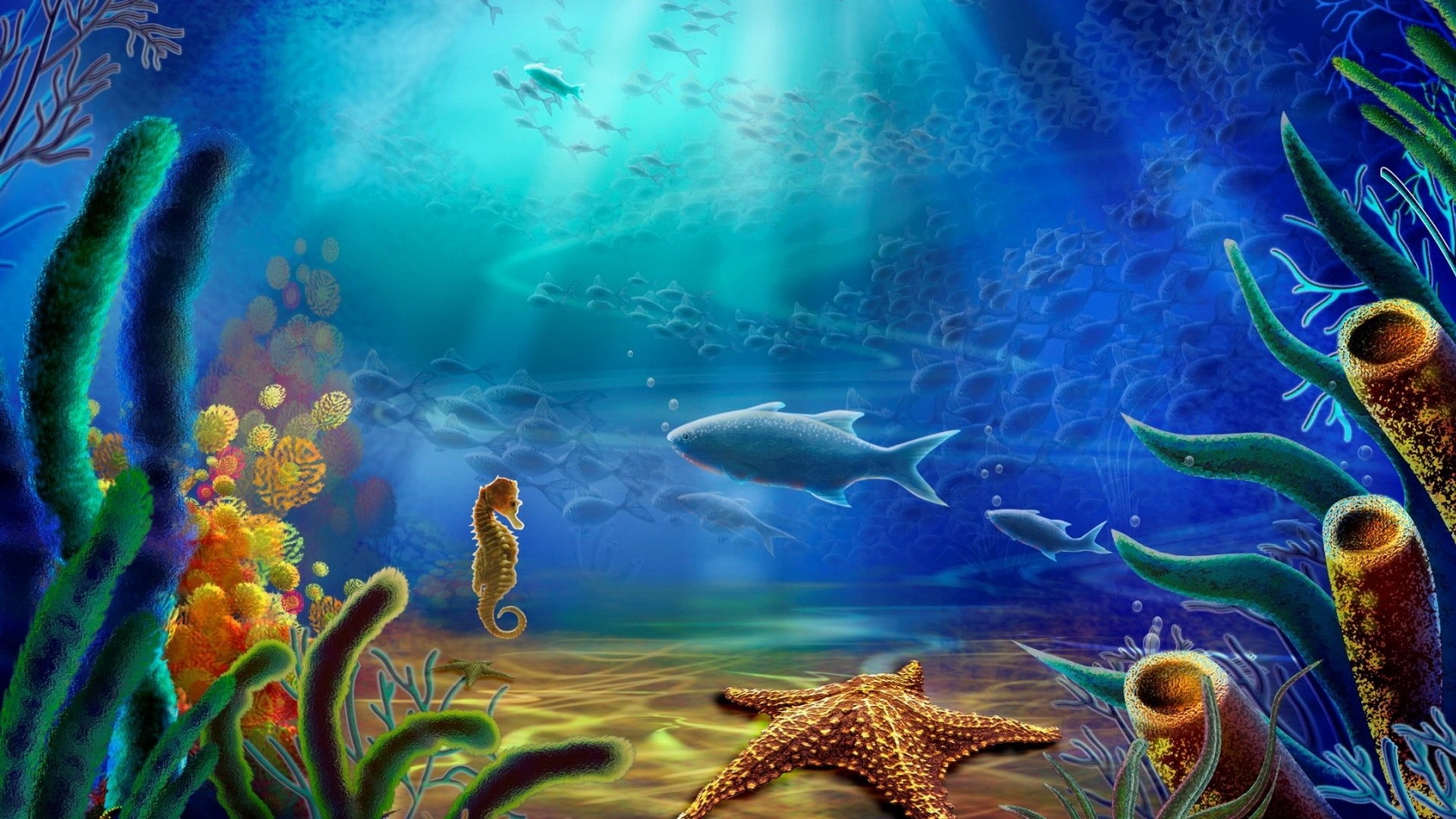 cartoon, Art, Vector, Color, Ocean, Underwater Wallpaper