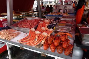 market, Bergen, Norway, Cabs, Lobster
