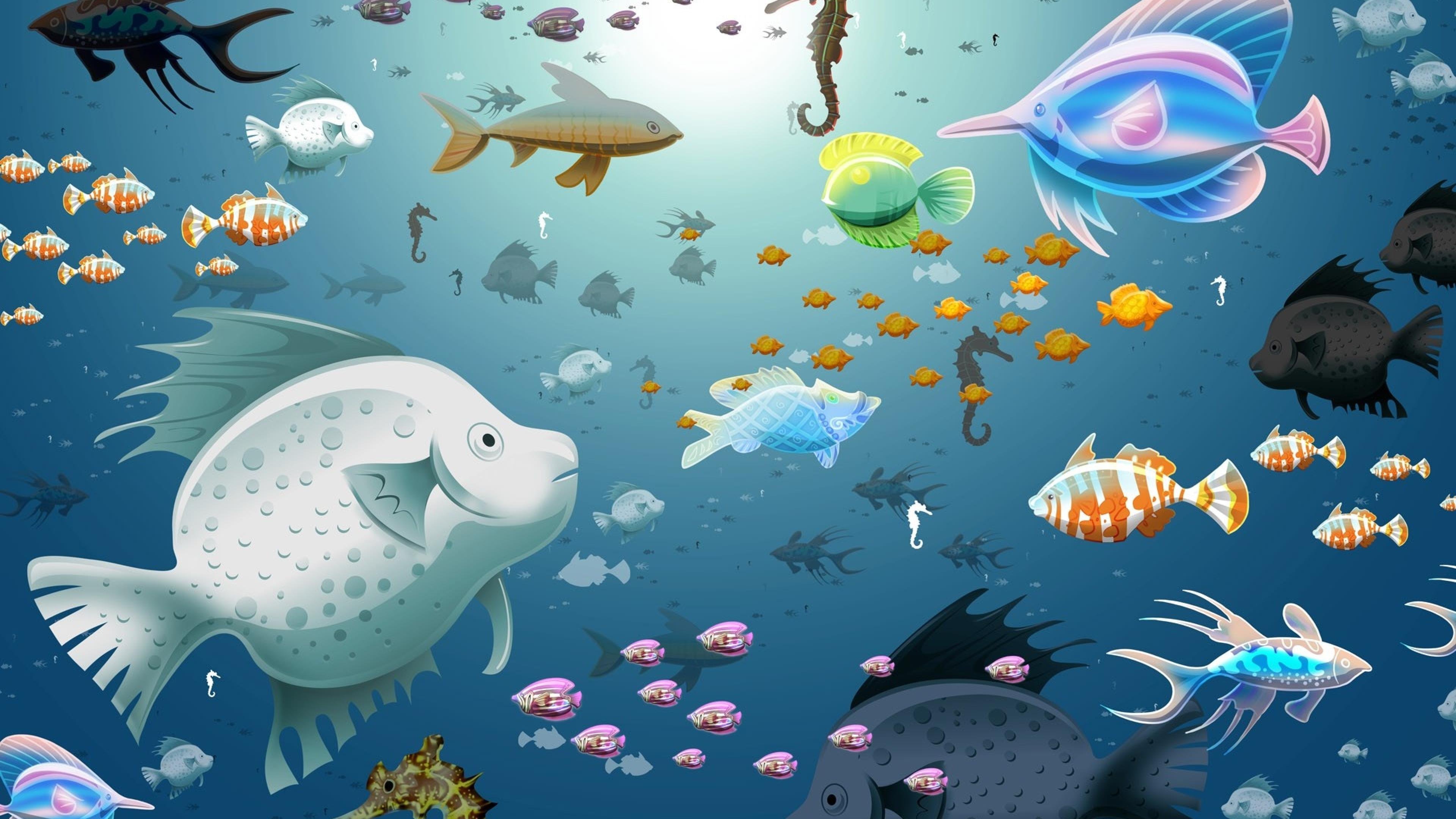 underwater, Fish, Fishes, Tropical, Ocean, Sea Wallpaper
