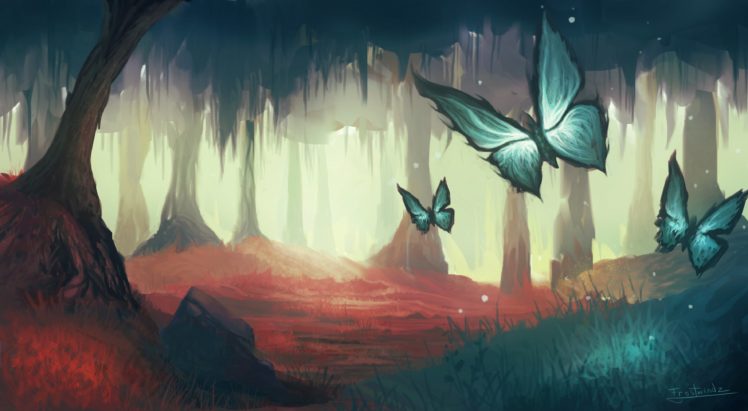 butterflies, Painting, Art, Animals, Wallpapers HD Wallpaper Desktop Background