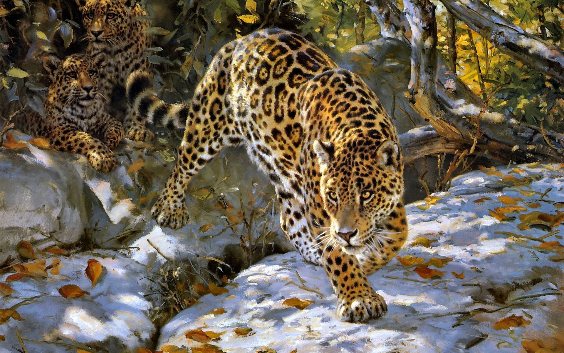 donald, Grant, Jaguar, Art, Autumn Wallpaper