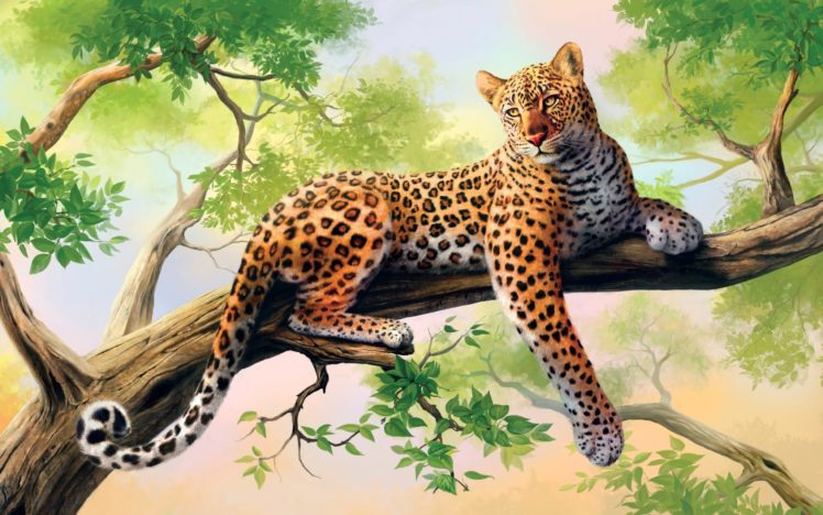 leopard, Painting, Art, Animal, Beauty HD Wallpaper Desktop Background