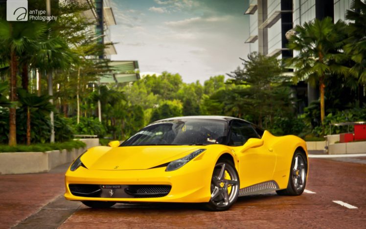 cars, Ferrari, Italian, Supercars, Ferrari, 458, Italia, Yellow, Cars HD Wallpaper Desktop Background